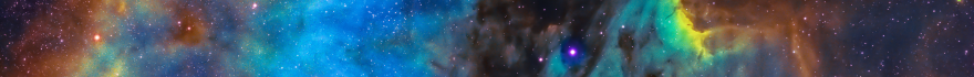 A divider that is a cropped image of space.